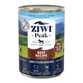 ZIWI Peak beef canned dog food can front view highlighting premium nutrition