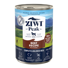 ZIWI Peak beef canned dog food can front view highlighting premium nutrition