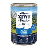 ZIWI Peak lamb canned dog food in a case of 12, high-protein meal option.