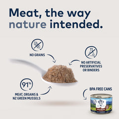 ZIWI Peak beef, organs, and bone ingredients highlight premium protein mix.