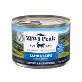 ZIWI Peak Lamb wet cat food can close-up showing moist, protein-rich meal