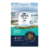ZIWI Peak steam and dried cat food bag showcasing wild south pacific fish for premium protein