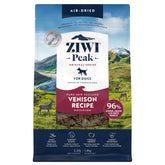 ZIWI Peak venison air-dried bag highlights premium ingredients for a complete meal.