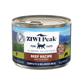 ZIWI Peak Beef wet cat food can—high-protein meal for active cats.