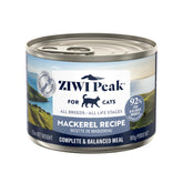 ZIWI Peak wet cat food mackerel can packaging highlights protein-rich nutrition.