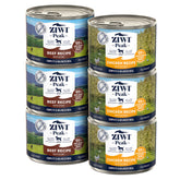ZIWI Peak beef and chicken wet dog food can for active dogs with premium protein.