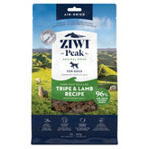 ZIWI Tripe and Lamb air-dried dog food bag shows premium ingredients ready to serve