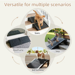 ZJDJEZJD dog ramp with locked-in carpet provides reliable traction on stairs.