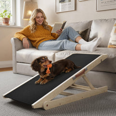 Znnam dog ramp 32-inch folded for easy under-bed storage.