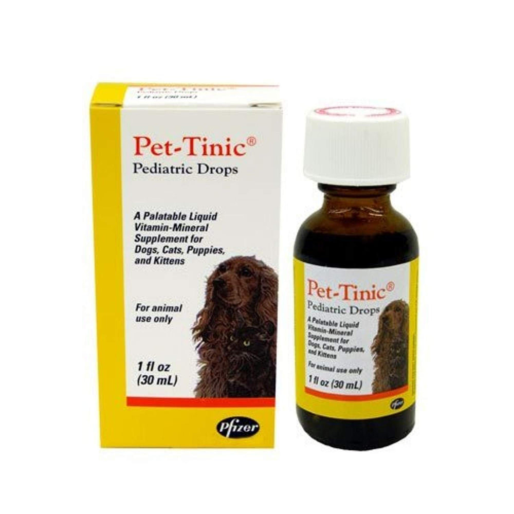 Zoetis Pet-Tinic bottle closeup, a palatable supplement for pets promoting daytime energy
