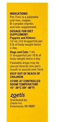 Zoetis Pet-Tinic dropper dispensing dosage for dogs and cats