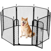 ZOMISIA paw-safe dog playpen with diamond mesh for secure indoor containment.