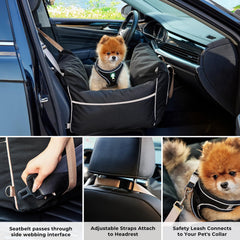 ZOMISIA dog car seat adjustable buckles fit various car seats with stable setup