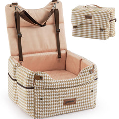 ZOMISIA elevated dog car seat setup in car for easy installation and road trips
