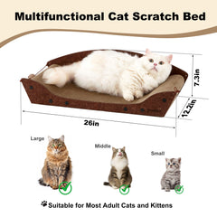 ZOMISIA 26 inch cardboard cat scratcher bed in use as a lounger