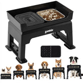 ZOMISIA 3in1 raised dog bowl with upper-deck bowls for organized meals