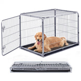 ZOMISIA 42-inch collapsible crate front view for large dogs, sturdy and secure.