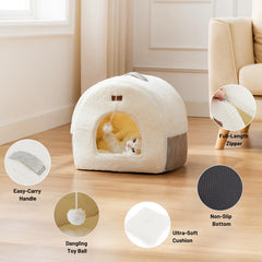 ZOMISIA Cat Bed Cave with non-slip bottom remains steady on floors