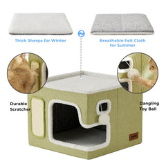 ZOMISIA cat bed sisal scratch pad protects furniture.