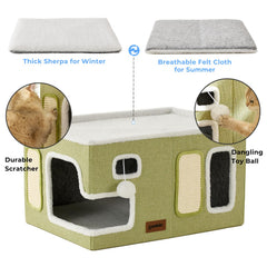 ZOMISIA cat house featuring sisal scratch pad to protect furniture