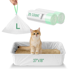 ZOMISIA cat litter box liners 20-count packaging for easy stocking and quick setup.