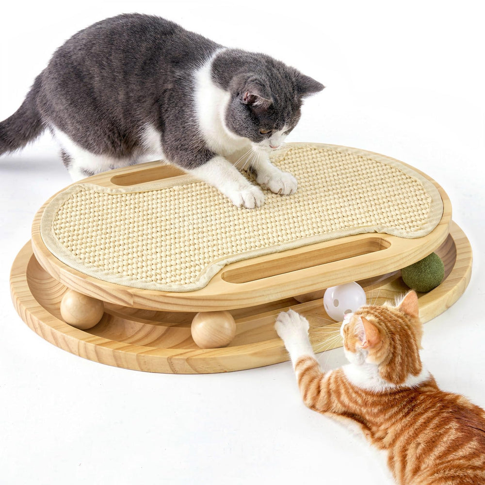 ZOMISIA cat scratcher ball track toy for engaging play and claw health.