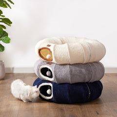 ZOMISIA cat tunnel bed with two interactive toy balls for engagement