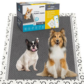 ZOMISIA Charcoal Puppy Pee Pad XL 28x34 in use for training and odor control.