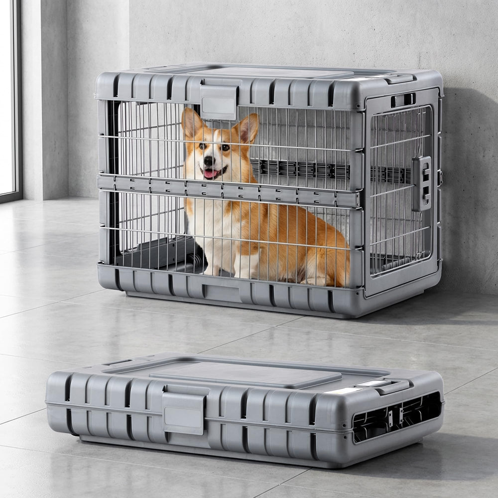 ZOMISIA collapsible dog crate 28inch open view for space-saving storage