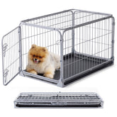 ZOMISIA collapsible dog crate folded for easy storage and travel convenience