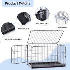 ZOMISIA collapsible dog crate 30inch top-door access for easy placement