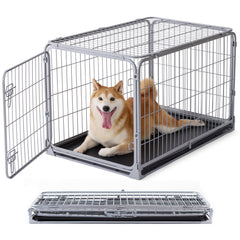 ZOMISIA collapsible dog crate folded for compact storage and travel.