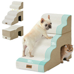 ZOMISIA dog ramp with 24-inch height and five steps for easy bed access.