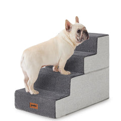 ZOMISIA dog stairs 4-step on couch helps small dogs reach the sofa safely.