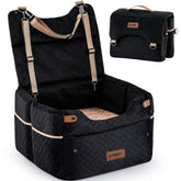 ZOMISIA Elevated Dog Car Seat assembly demonstrates secure setup for car trips.