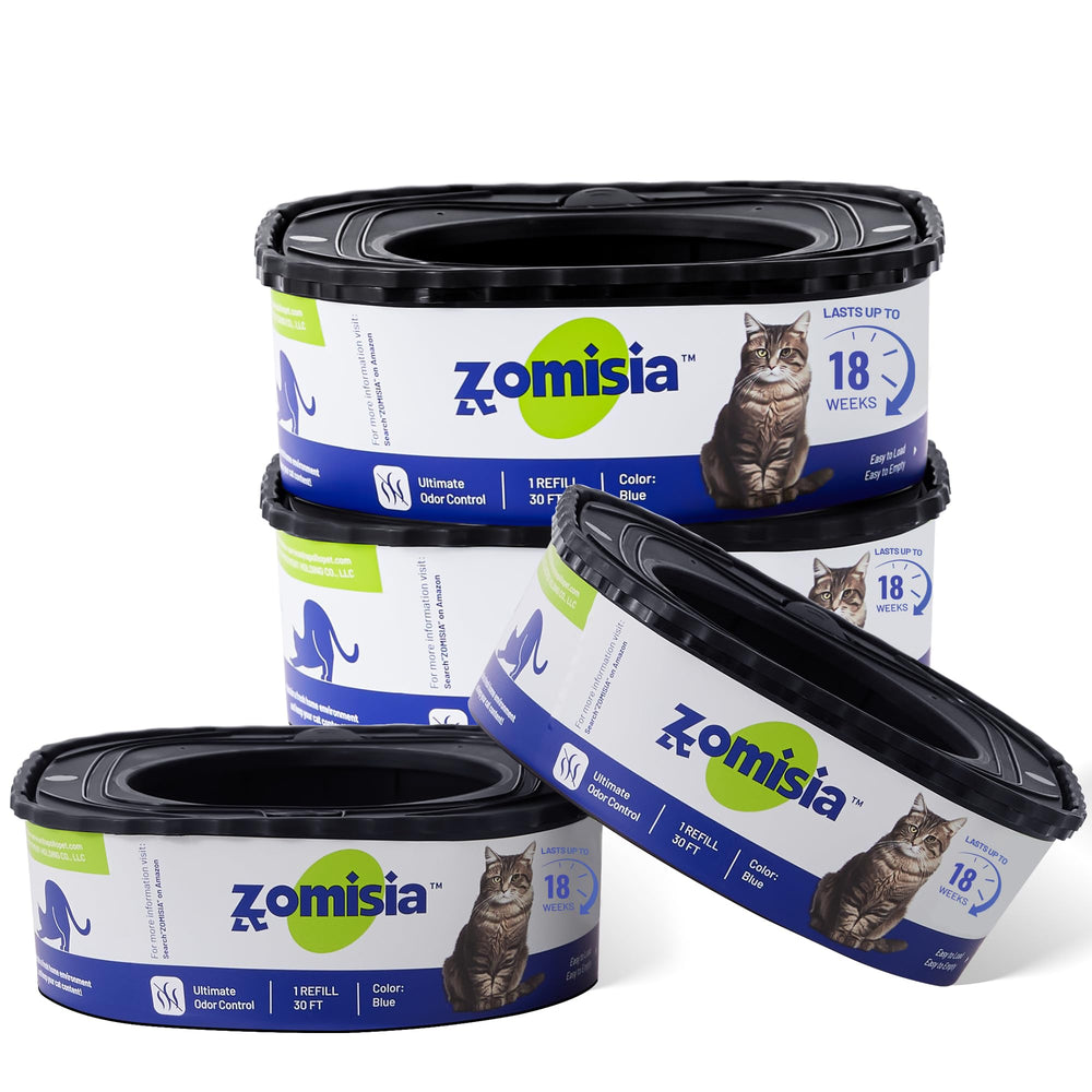 ZOMISIA genie-compatible-refill-bags 4pack shown for long-lasting litter management