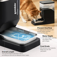 ZOMISIA gravity cat water dispenser, non-slip base, reduces spills during busy playtime