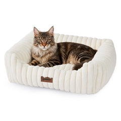ZOMISIA large orthopedic pet bed in cream for dogs and cats, showcasing plush support.