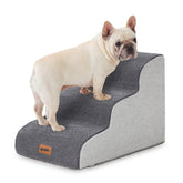 ZOMISIA pet stairs grey exterior with 3-steps for easy couch access