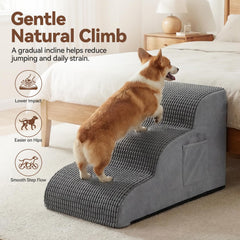 Zonflon dog stairs with textured non-slip base for stability.