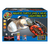 Zoo Med AQTurtle HeatUVB dual fixture front view supports turtle basking and warmth