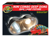 Zoo Med Combo Mini Deep Dome setup with dual fixtures for day and night lighting.
