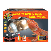 Zoo Med Desert UVB & Heat Dual Kit with mini combo deep dome for flexible mounting