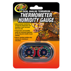 Zoo Med economy analog dual thermometer and humidity gauge for terrariums, easy climate monitoring.