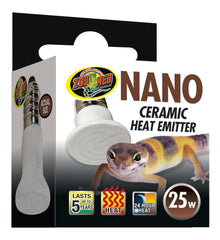 Zoo Med Labs Nano Ceramic Heat Emitter angled view, steady warmth for terrariums
