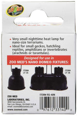 Zoo Med nano infrared heat lamp 40W close-up shows compact design for small reptiles.