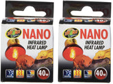 Zoo Med nano infrared heat lamp 40W front view provides gentle warmth for nano terrariums.