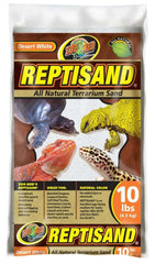 Zoo Med Desert White sand 20 lb supports basking and burrowing in arid terrariums.