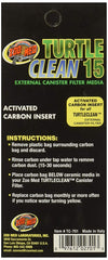 Zoo Med Turtle Clean 15 carbon insert close-up shows high-quality media for ammonia control.