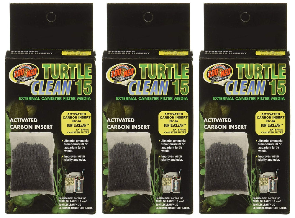 Zoo Med Turtle Clean 15 carbon insert front view improves water quality by absorbing ammonia.